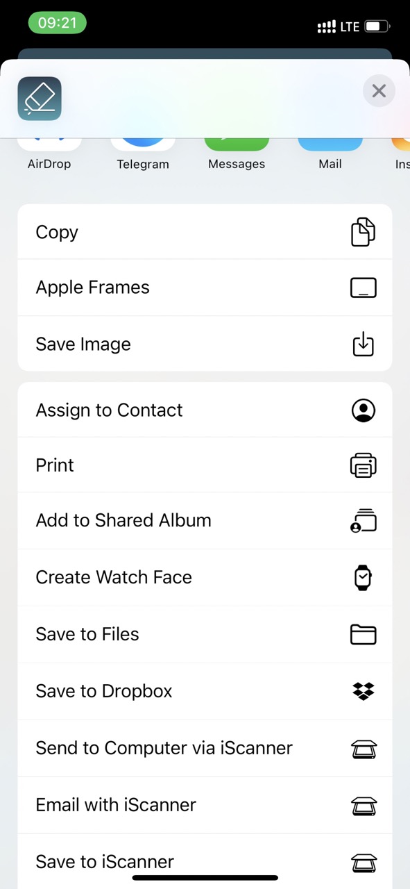 save options for Photo Eraser