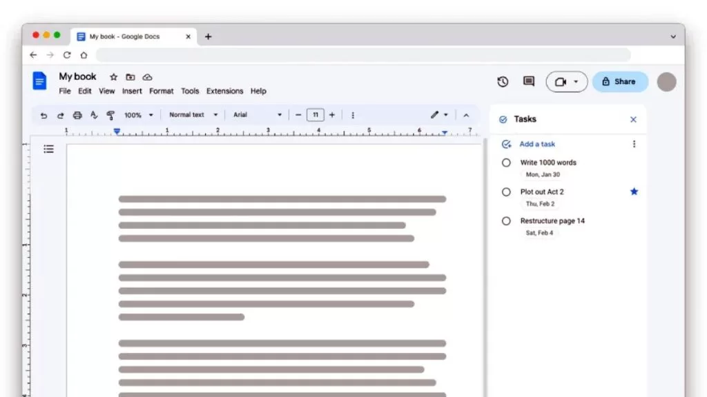 Create a writing to-do list in Google Docs