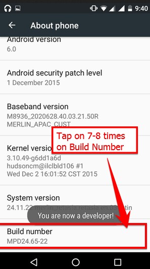 Android Developer option bootloader